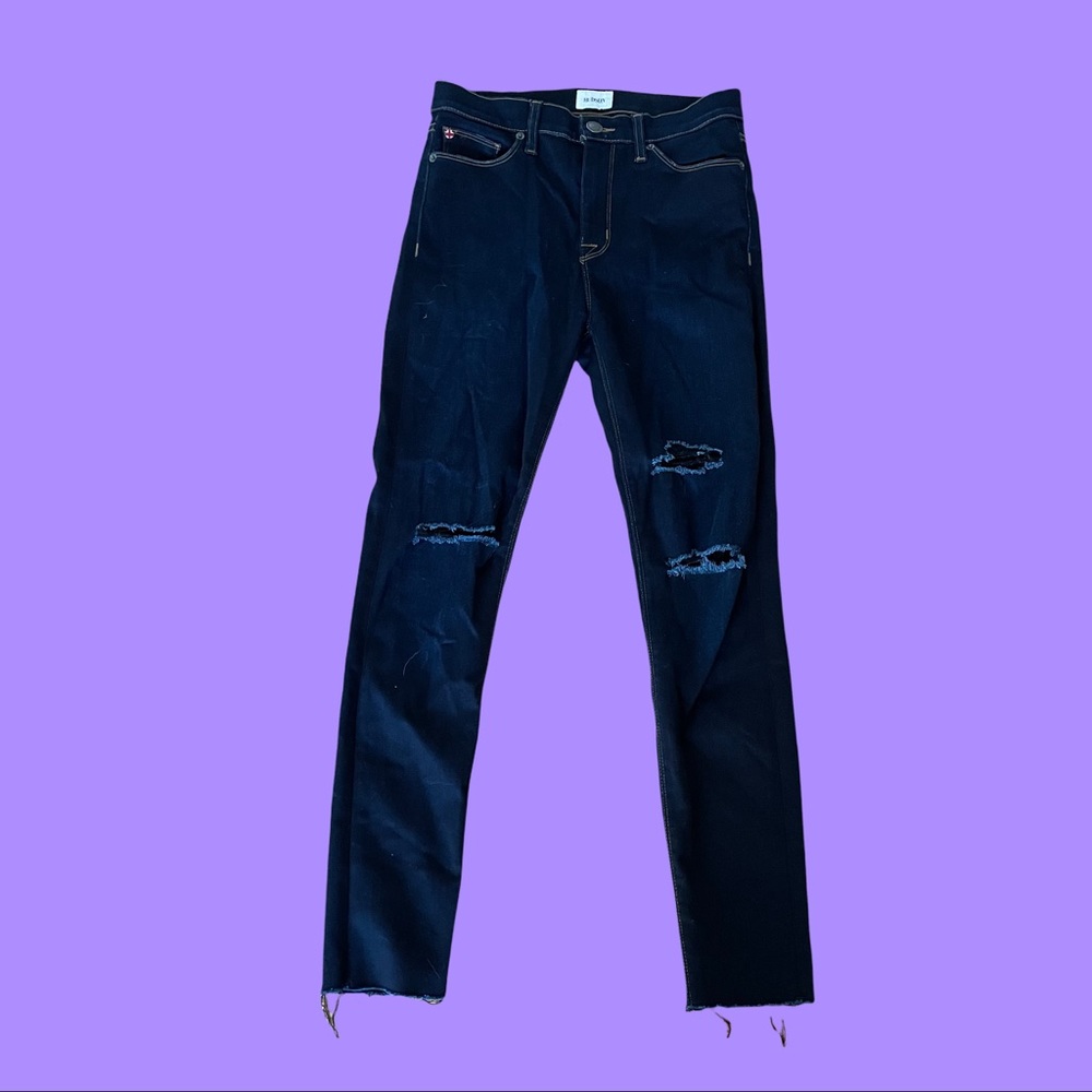 Hudson Denim Blue Tone Ripped Skinny Jeans 27